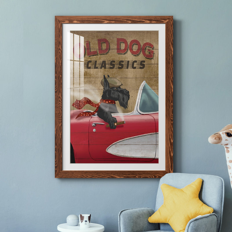 Old Dog Classics - impression encadrée, H 31,5 po x l 23,5 po x P 1,5 po, Cadre en érable