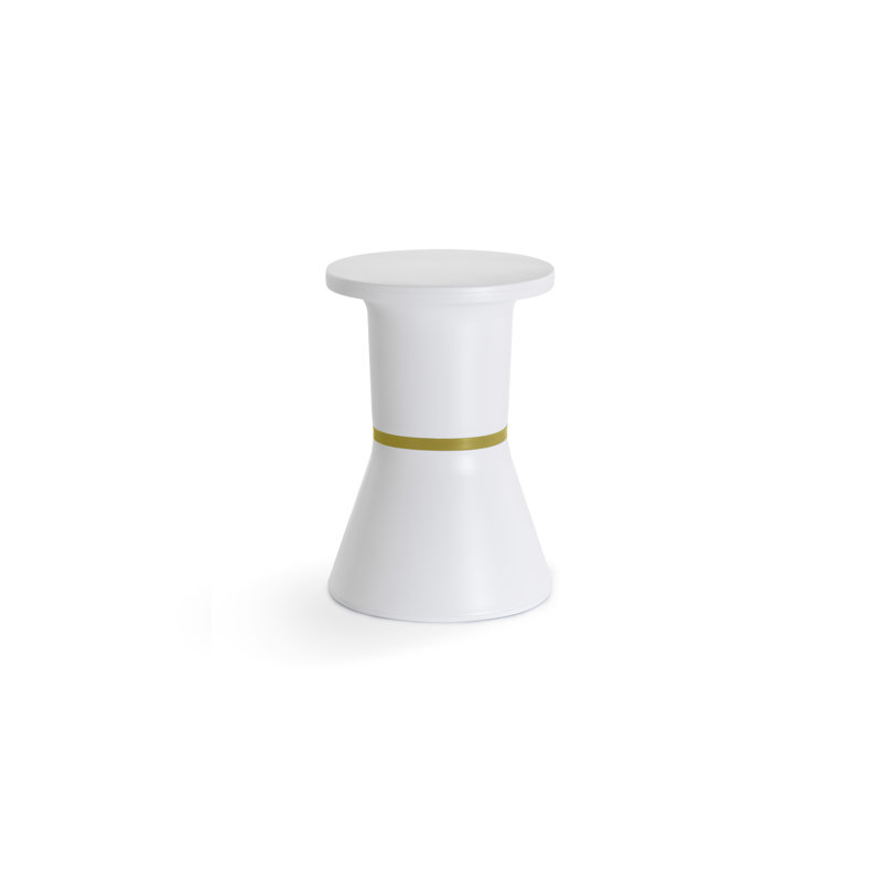Tabouret d'appoint PA.HE.KO PA, Blanc / moutarde