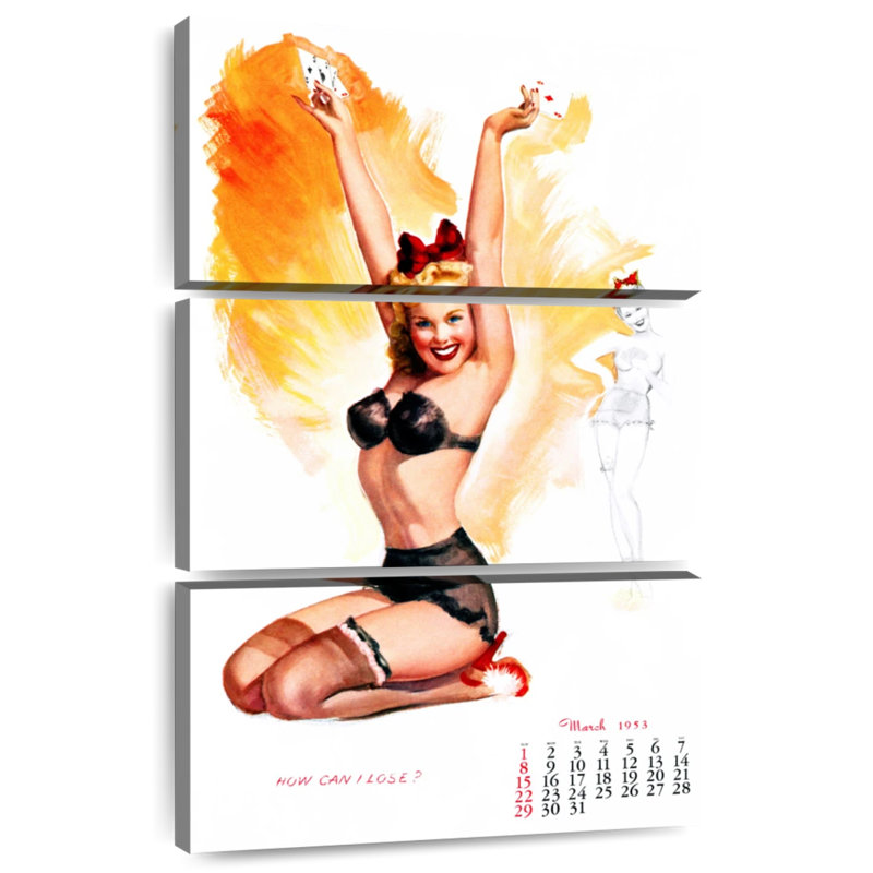 Mars 1953 Pin-Up, H 45 po x l 28 po