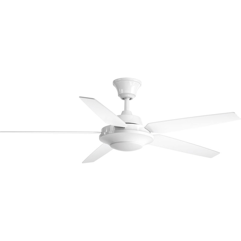 54'' - Blade LED Standard Ceiling Fan with Remote Control and Light Kit Included, White, Brushed Nickel