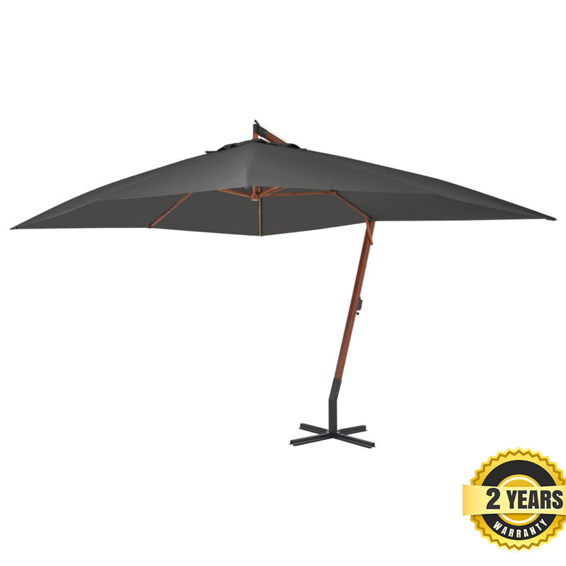 Harmoni 400cm X 300cm Rectangular Cantilever Parasol, Anthracite