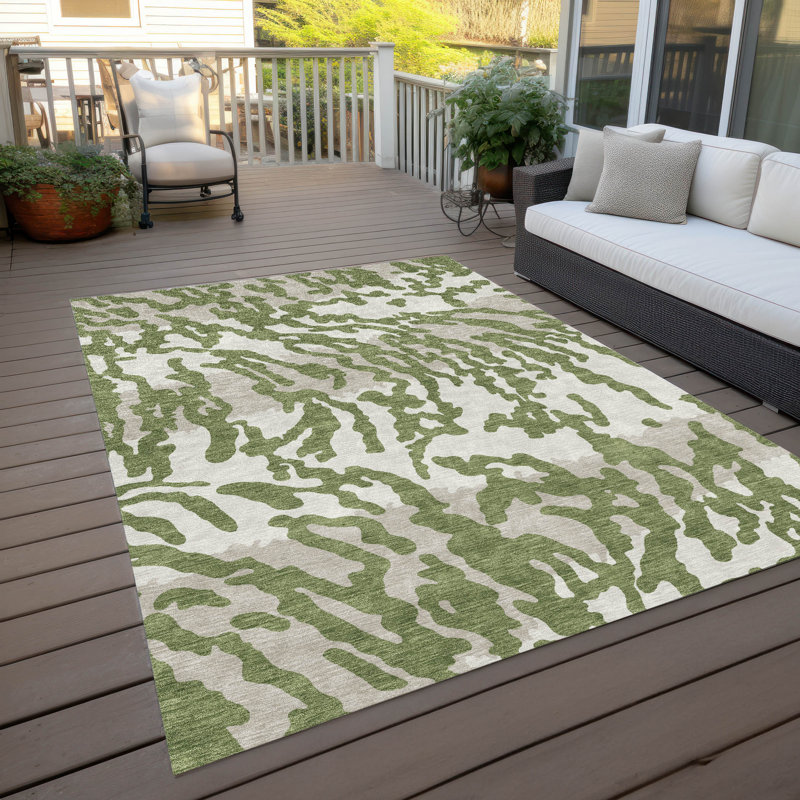  Malek Indoor/Outdoor Area Rug with Non-Slip Backing, Rectangle 2'6" x 3'10"