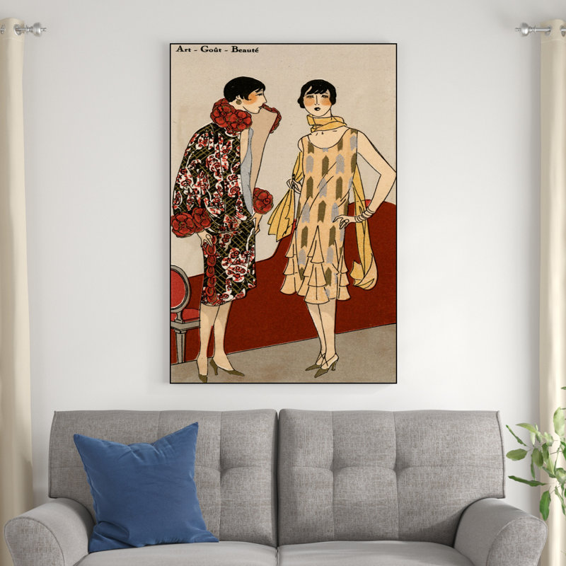 Vintage Couture VII - peinture sur toile tendue, H 48 po x l 32 po x P 1,25 po