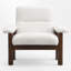 Chaise d'appoint rembourrée avec repose-pieds