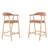 Contemporary Upholstered Bar Stool With Wood Legs And Curved Back-1980925664