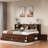 Devetta  Daybed With Built-in Storage Shelves, 4 Drawers And 2 Cabinets