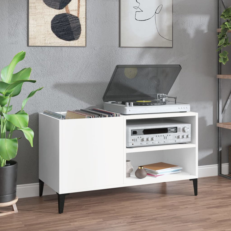 Sahithi 48 cm H Media Shelves, White