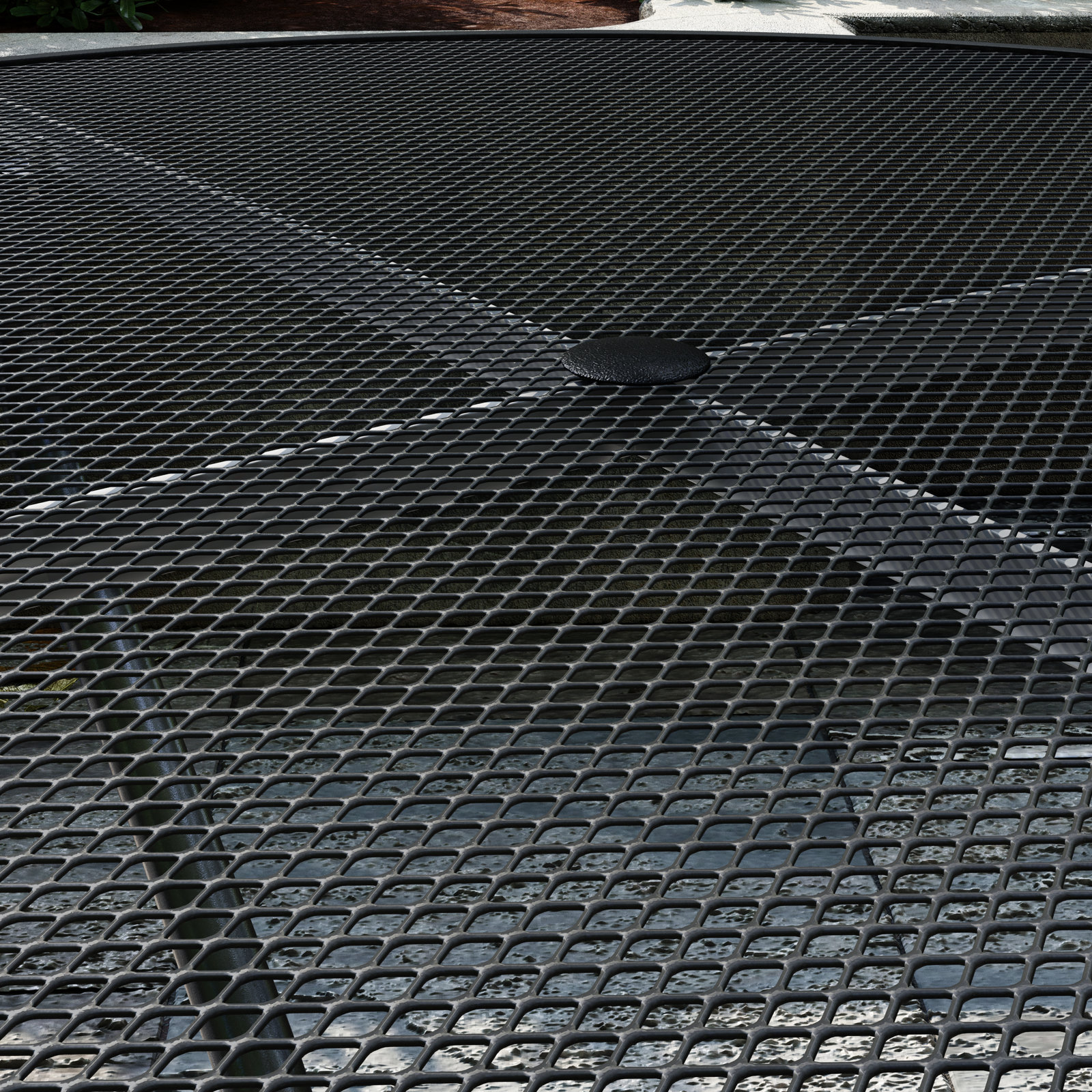 Waynesboro 42'' Metal Outdoor Dining Table, Black
