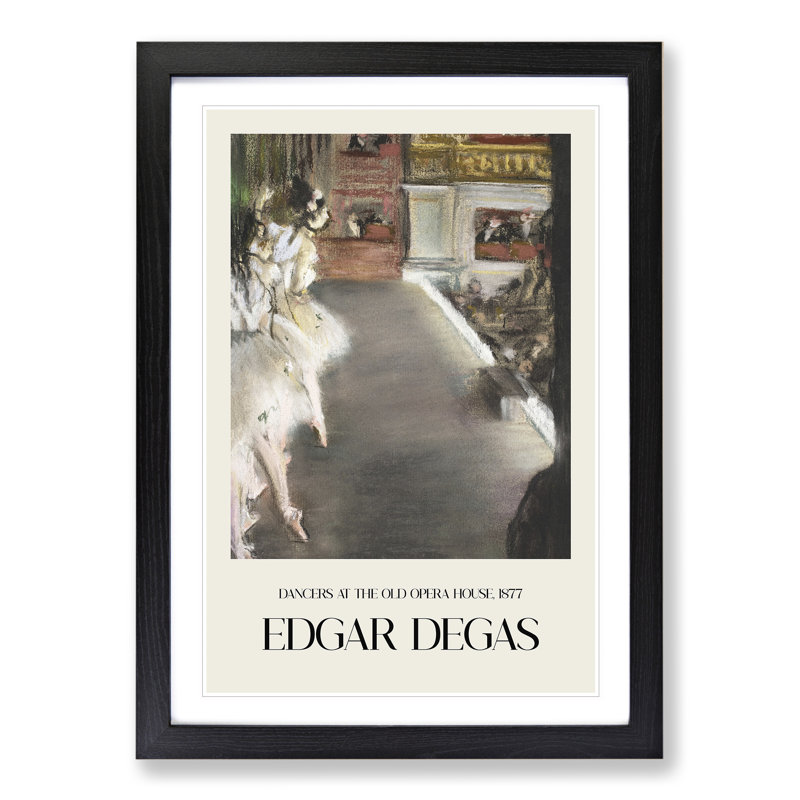 Ballet Ballerina Dancers At The Old Opera House by Edgar Degas - Single Picture Frame Print on MDF, Black Framed