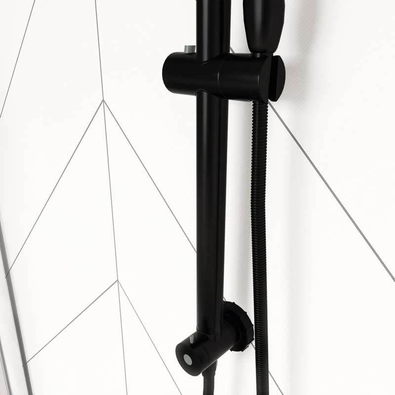 Shower Set - 10Inch Overhead Shower And Hand Shower, Round Shower Set, Dual Shower Heads, Matte Black