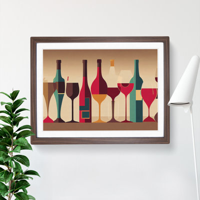 XH1022-10168X Wine Bottle Retro Art Vol.1 Abstract - Single Picture Frame Print