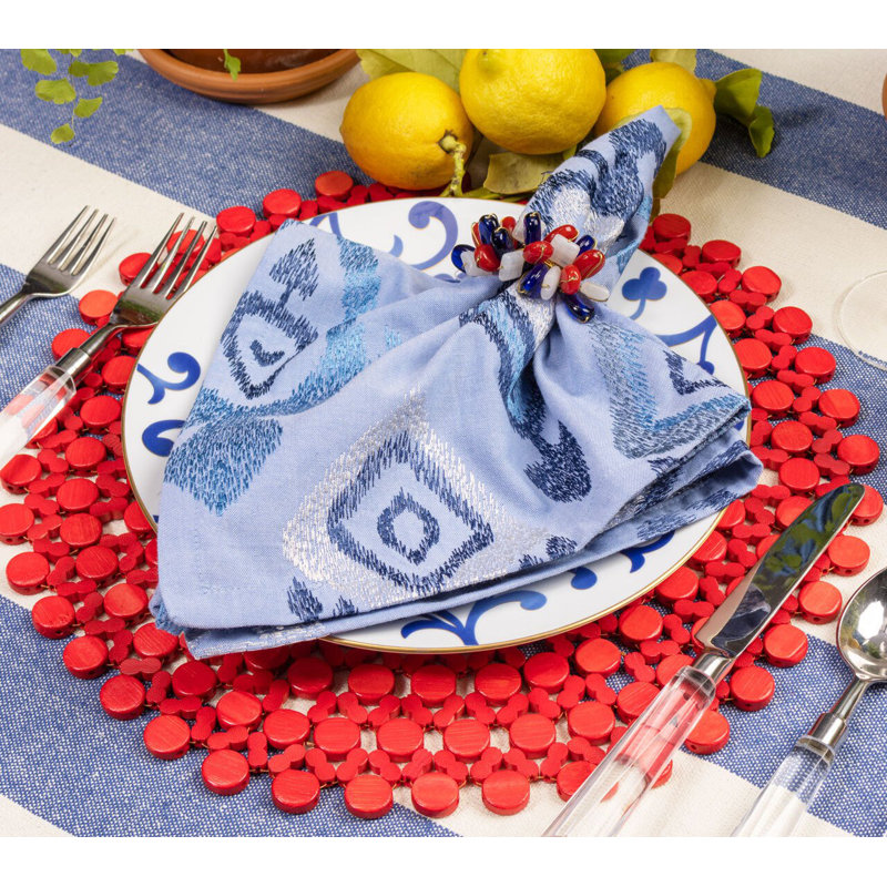 Round Bamboo Placemat, Coral