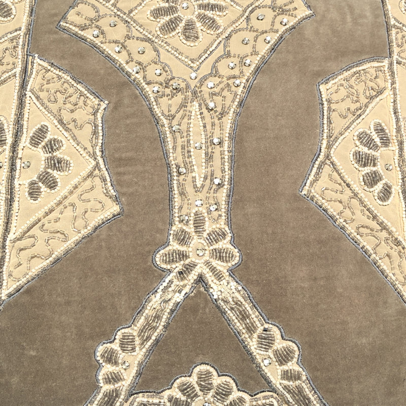 Embroidered Velvet Throw Pillow