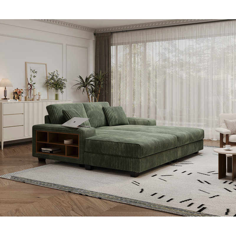 Canapé convertible avec coussins moelleux et rangement supplémentaire, parfait pour la vie moderne et les chambres d'amis