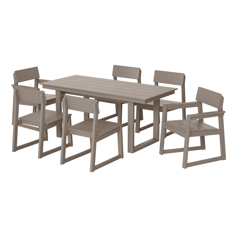 Ensemble repas d'extérieur 7 pièces 7 pièces, Brown