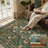 Soft Washable Non-Slip Vintage Floral Area Rug For Living Room, Bedroom In Dark Green Multi-1383025378-1382903334