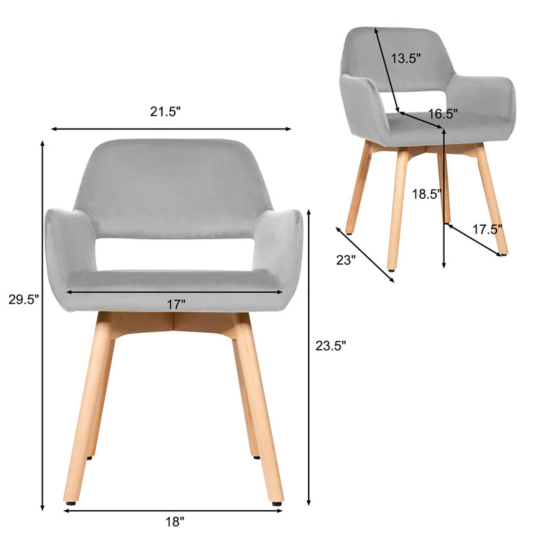 Fauteuil de 21,5 po Asenath, Gris