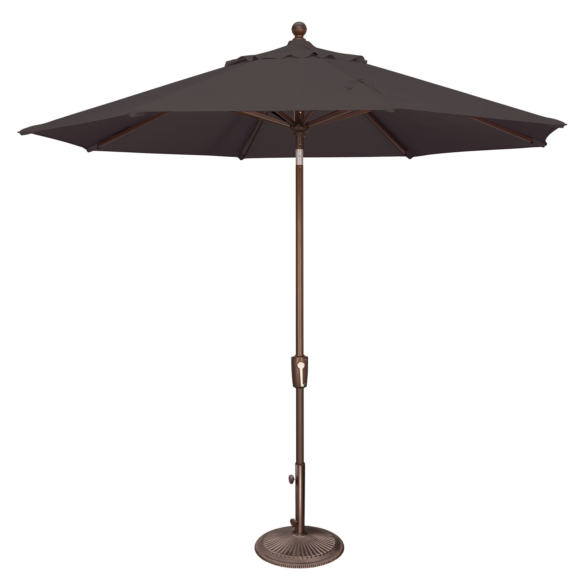 Canela 108'' Market Sunbrella® Umbrella, Canvas Black Sunbrella® Canvas, Bronze