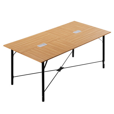 Conference Table, 6 ft Office Meeting Table for 6-8 Person, Modern Rectangle Seminar Desk with Metal Legs, Meeting Desk Ideal for Office, Boardroom, C by Ebern Designs