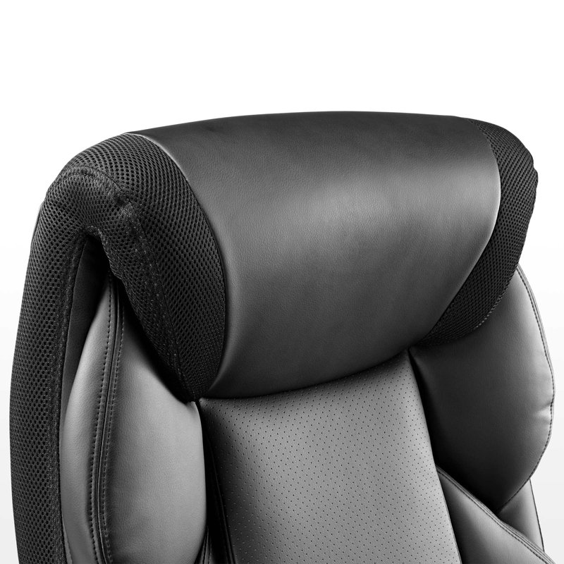 Fauteuil de direction surdimensionné ajustable en similicuir, Noir, Noir, noir, noir, noir