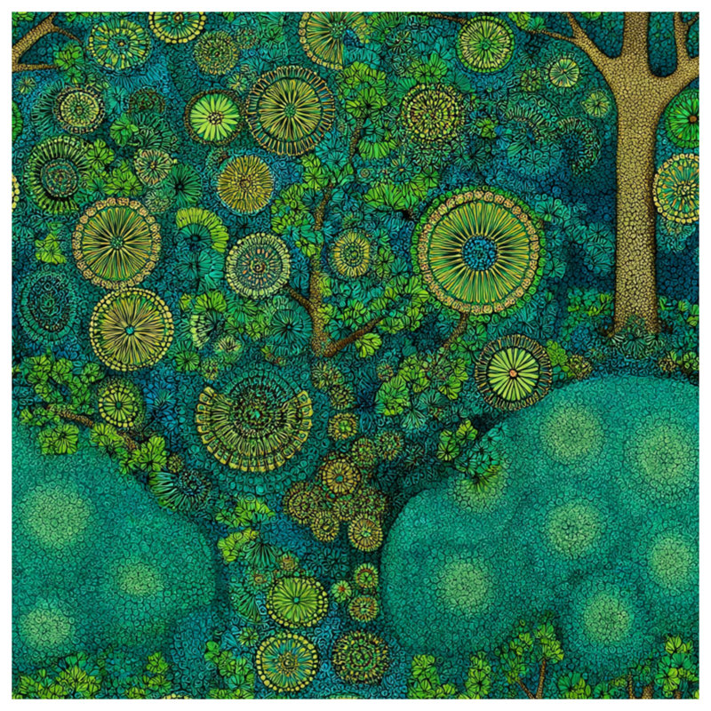 Tapisserie murale arbre - Décoration murale nature, H 104 po x 88 avec 4 œillets