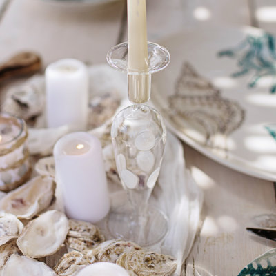Drop 9.5'' H Glass Tabletop Candlestick