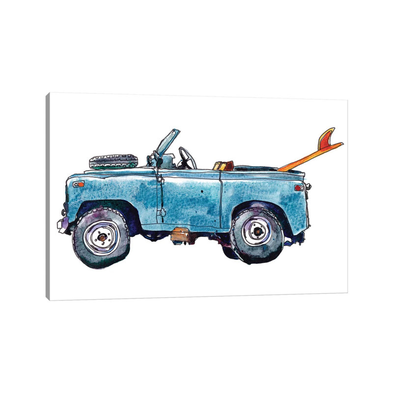 «Surf Car VI» par Paul Mccreery, reproduction d'art sur toile tendue, H 12 po x l 18 po x 1,5 po