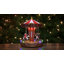 Carrousel de Noël avec chevaux 11 "rouge et blanc