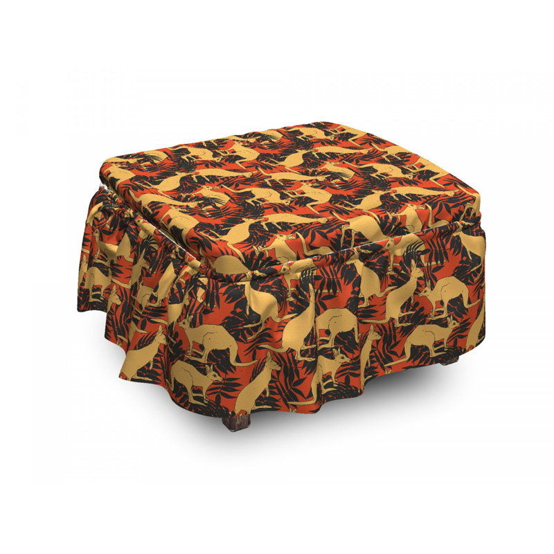 Housse pour repose-pieds animaux et palmiers