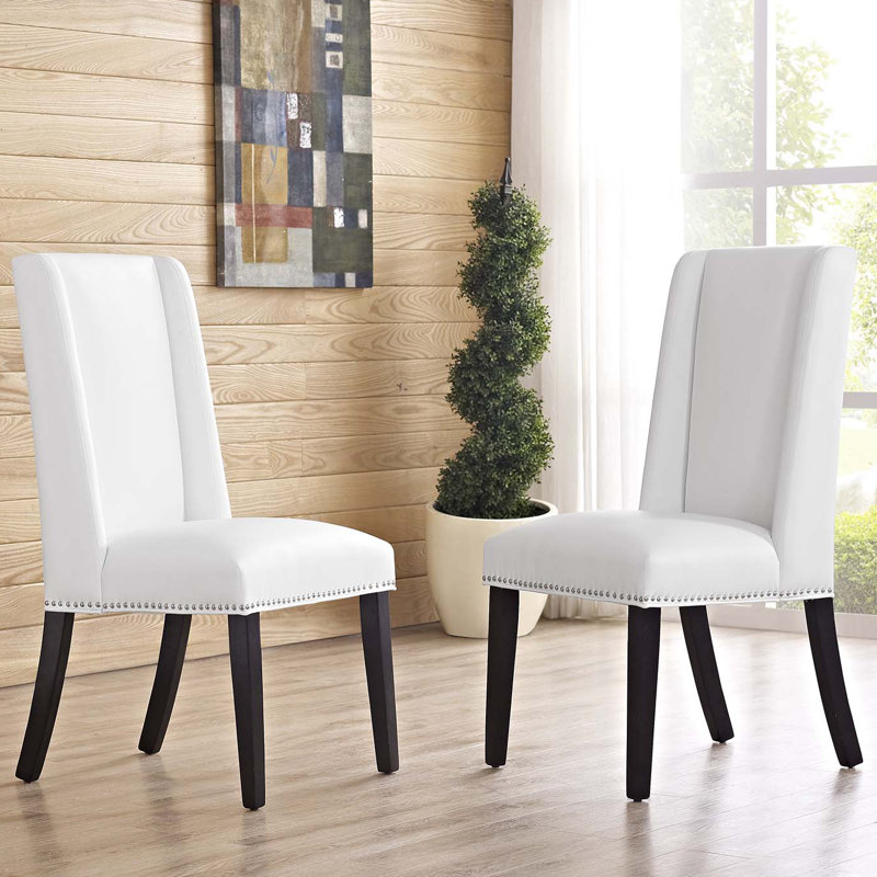 Chaises de salle à manger Modway Baron, Vinyle blanc