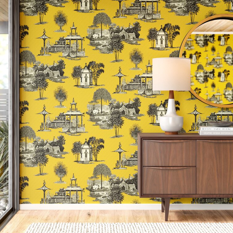 Yellow Botanical Removable Wallpaper  Wallflorashopcom