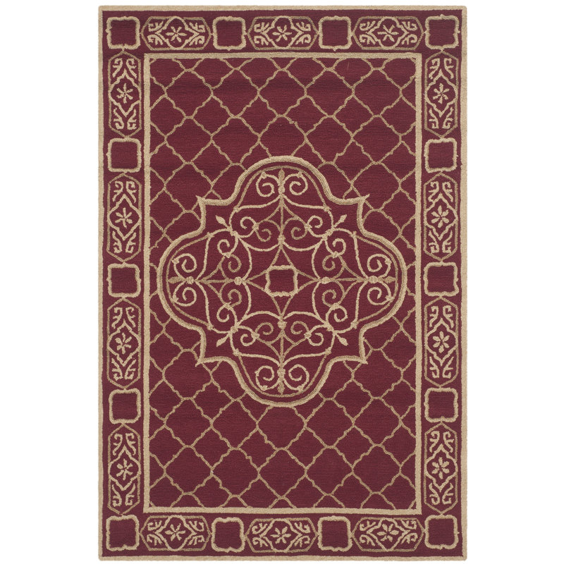Bibbins Hand Hooked Performance Geometric Rug, Rectangle 4' x 6'