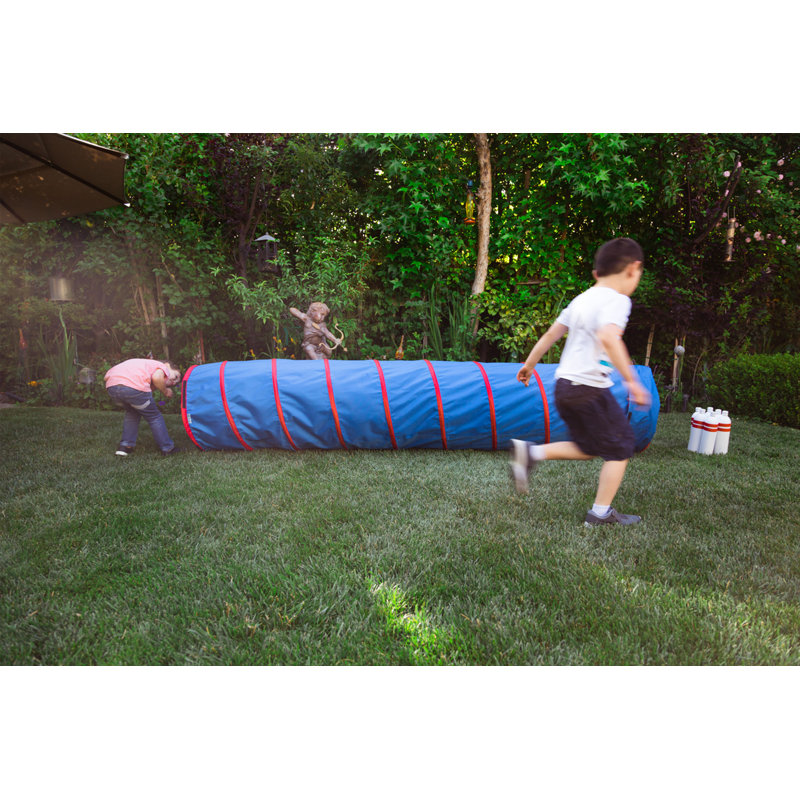 Pacific Play Tents 9-Foot Blue and Red Kids Play Tunnel