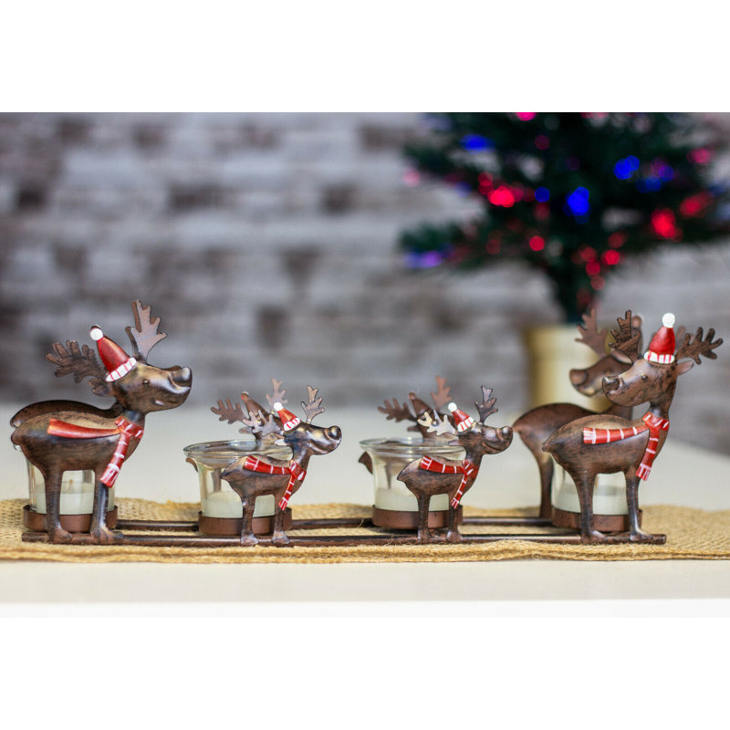 4 Piece Metal Tabletop Tealight Holder Set
