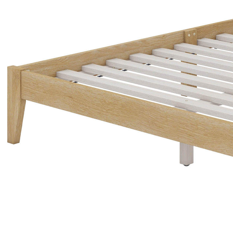 Queen-Size Bed Featuring A Rattan Headboard, Oak White
