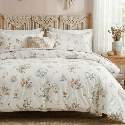 Ensemble d'édredon 100% coton édredon très grand rétro Ensemble de literie réversible 3 pièces Cottagecore Estesthetic