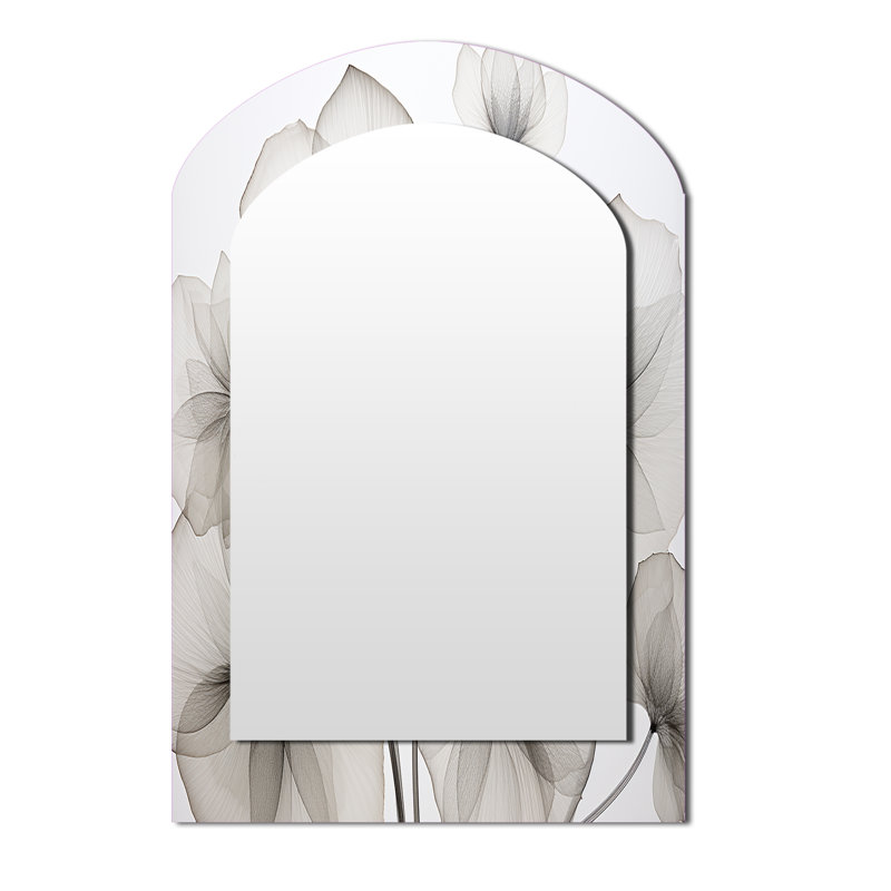 Miroir mural noir et blanc Morning Glory Speed - Morning Glory Arch, miroir asymétrique traditionnel, impression sur métal