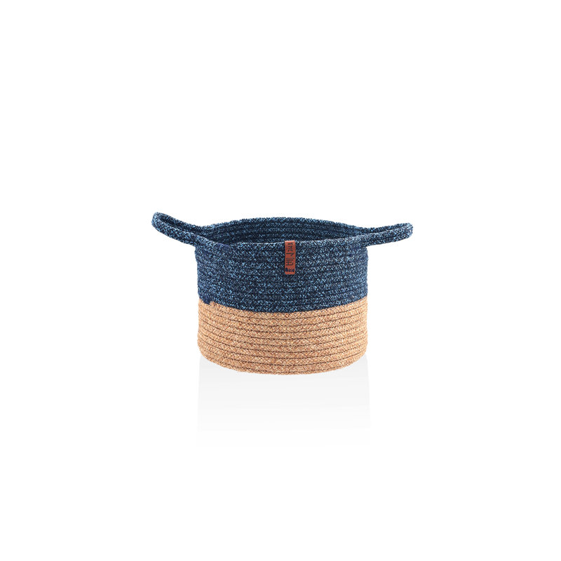 Jute / Sisal Box, Blue/Beige