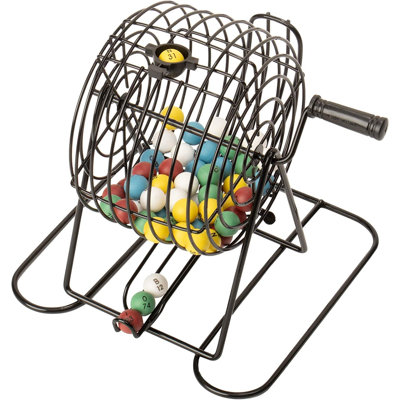 GSE Deluxe Bingo Game Set with Bingo Cage and Master Board, 75 Bingo Balls, 150 Chips, 18 Bingo Cards
