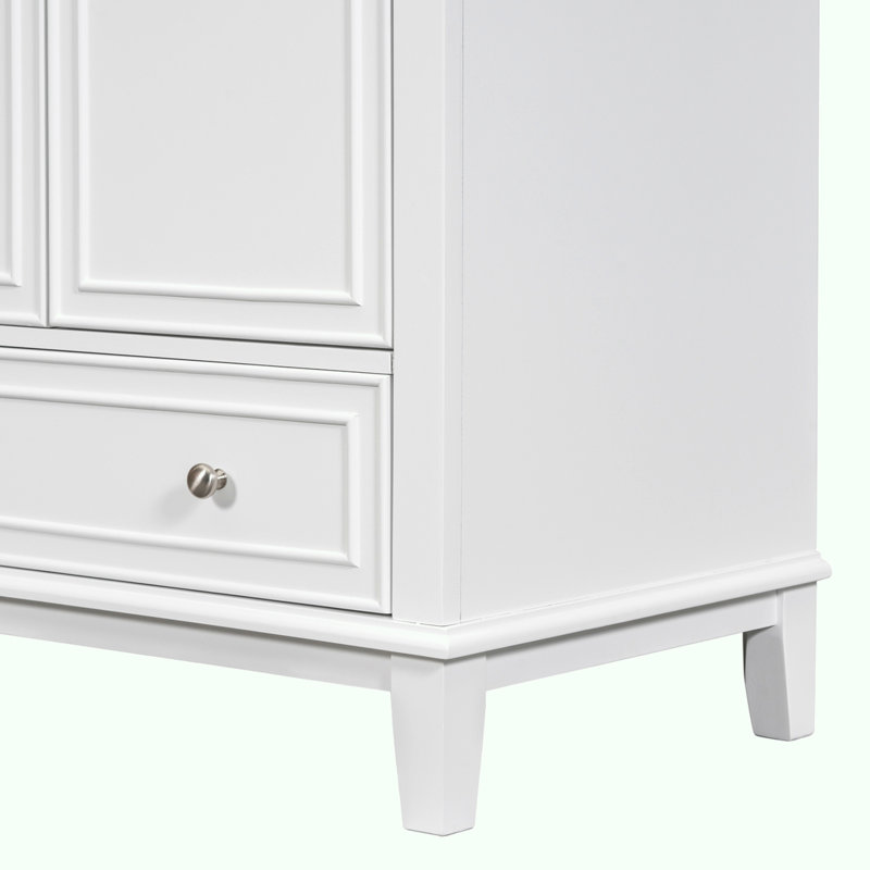 Ensemble de meuble-lavabo 30 po avec lavabo, Blanc, Argent argent