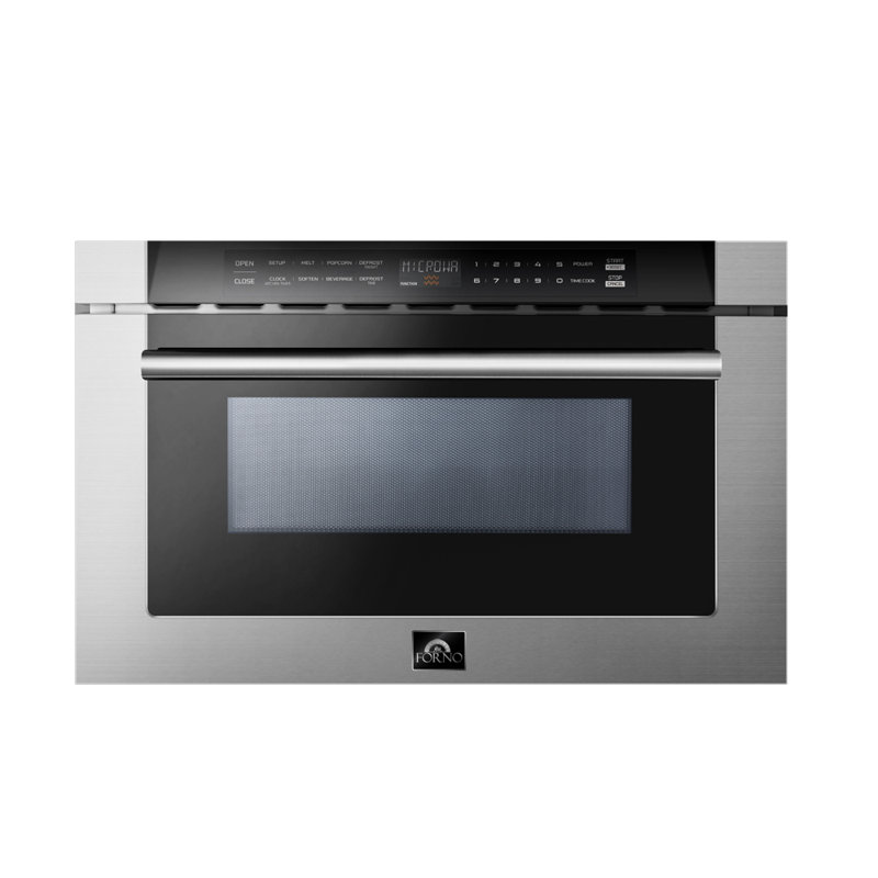 Tiroir pour micro-ondes 24 po Forno Capoliveri, acier inoxydable, 1,2 pi³, 1000 watts, encastré, 11 niveaux de puissance