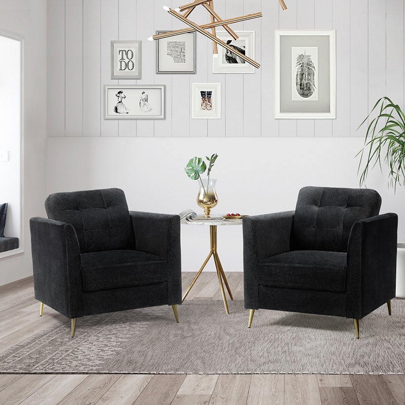 Fauteuil Omotara, Velours noir