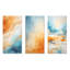 Mirage bleu et orange du désert II - Tachisme, ensemble de 3 impressions sur métal-898009050
