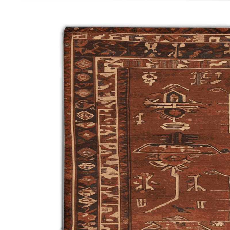 Turkish Brown Indoor and Outdoor Area Rug, Rectangle 4' x 6'