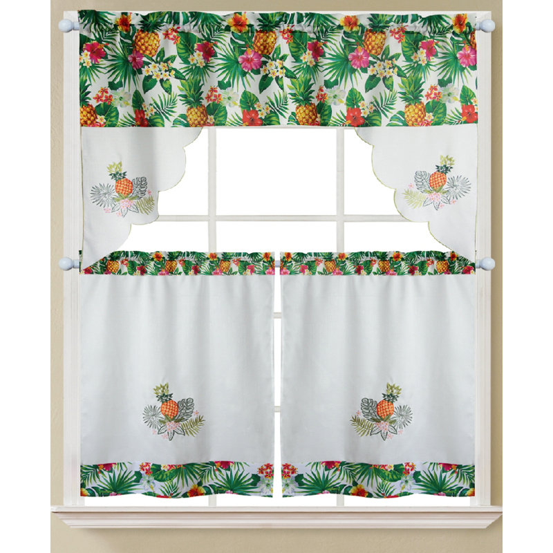 Siomha Tropical Kitchen Curtain Set