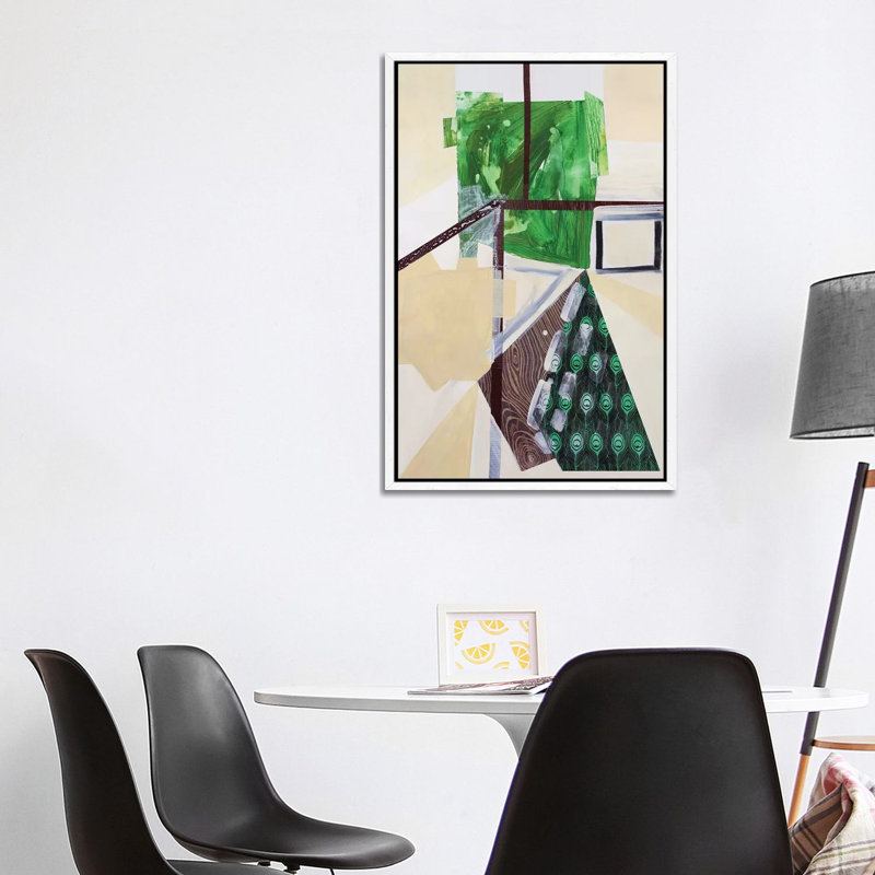 Trail Map 1 Piece Painting on Canvas, 101.6 cm H x 66.04 cm W, White Framed