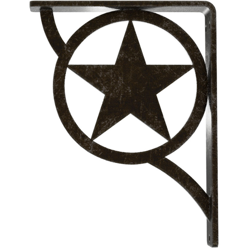 Support en fer forgé Austin, H 8 po x l 1,5 po x P 5,5 po, Argenté antique chaleureux