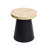 Light Wood Finish Top with Black Base Manufactured Wood Round Side Table
