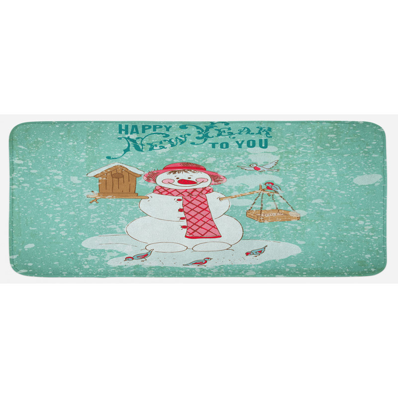 Tapis de cuisine bonhomme de neige