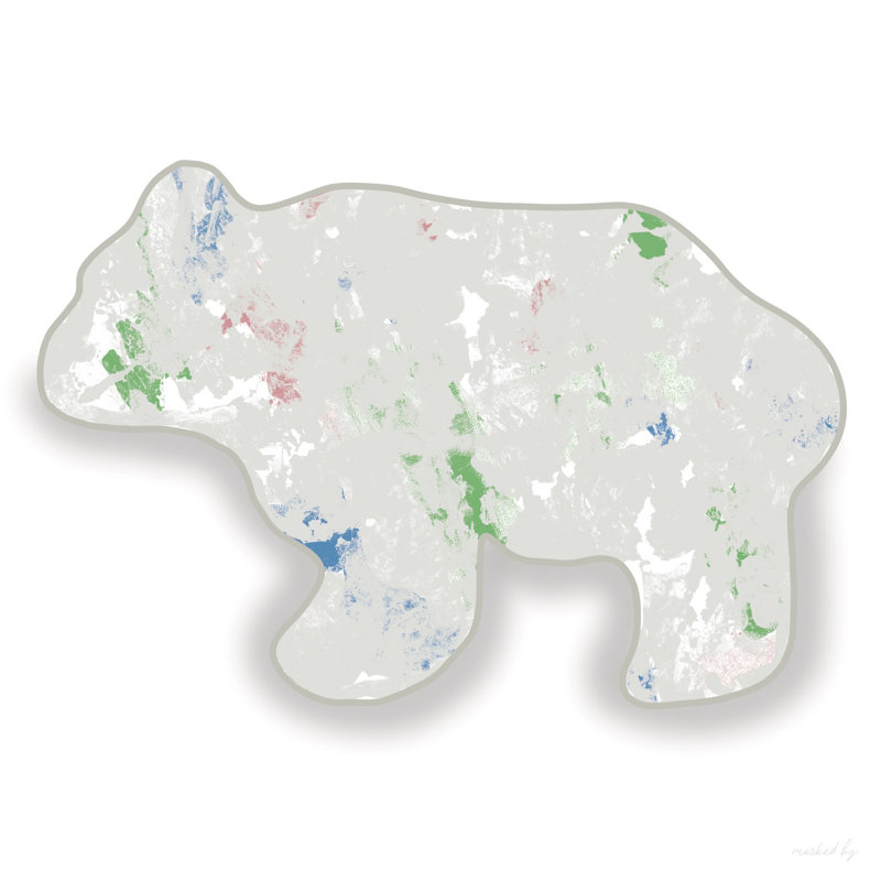 Bear Animal Cracker, White, Wood